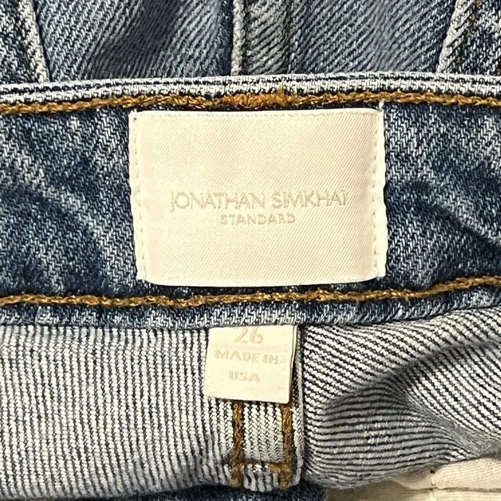 Jonathan Simkhai Womens  River Cayucas High-Rise Straight Jean, Blue